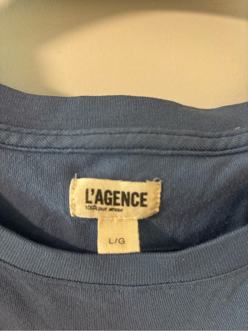 L'AGENCE Light Blue Crewneck Tee